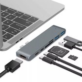 NÖRDIC DOCK-159 Station d'accueil Dual moniteur - Convient pour Macbook Pro/ Air - HDMI 4K30Hz - Thunderbolt 3 USB-C 5K60Hz - 100W PD - 2x USB-A 5Gb/s - SD - Grijs