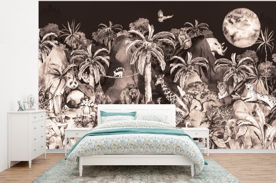 Papier Peint - Papiers Papier peint photo Enfants - Jungle - Animaux - Largeur 350 cm x Hauteur 260 cm