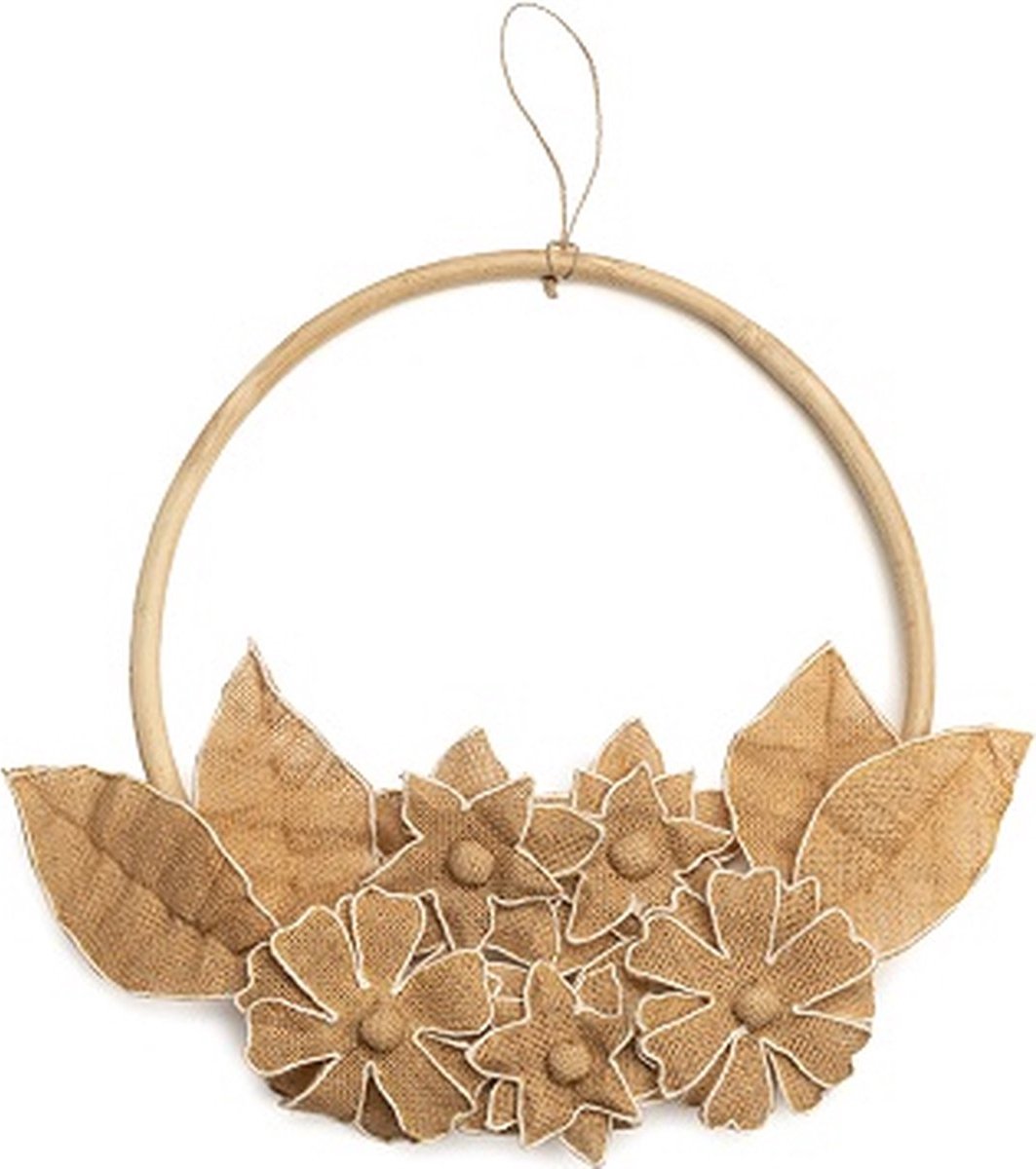 KidsDepot Flower Hoop Wanddecoratie o30cm - Jute - Natural