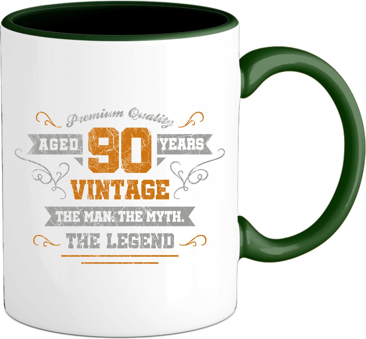 90 Jaar vintage legend - Verjaardag cadeau - Kado tip - Mok - Bottle Groen