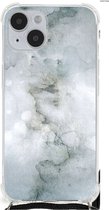 Stevige Telefoonhoesje Geschikt voor iPhone 14 Plus Telefoon Hoesje met doorzichtige rand Painting Grey