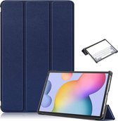 Hoes Geschikt voor Samsung Galaxy Tab S8 hoes – Hoes Geschikt voor Samsung Galaxy Tab S7 hoes - Book Case - Smart Cover – trifold case – 11 inch – Donker Blauw
