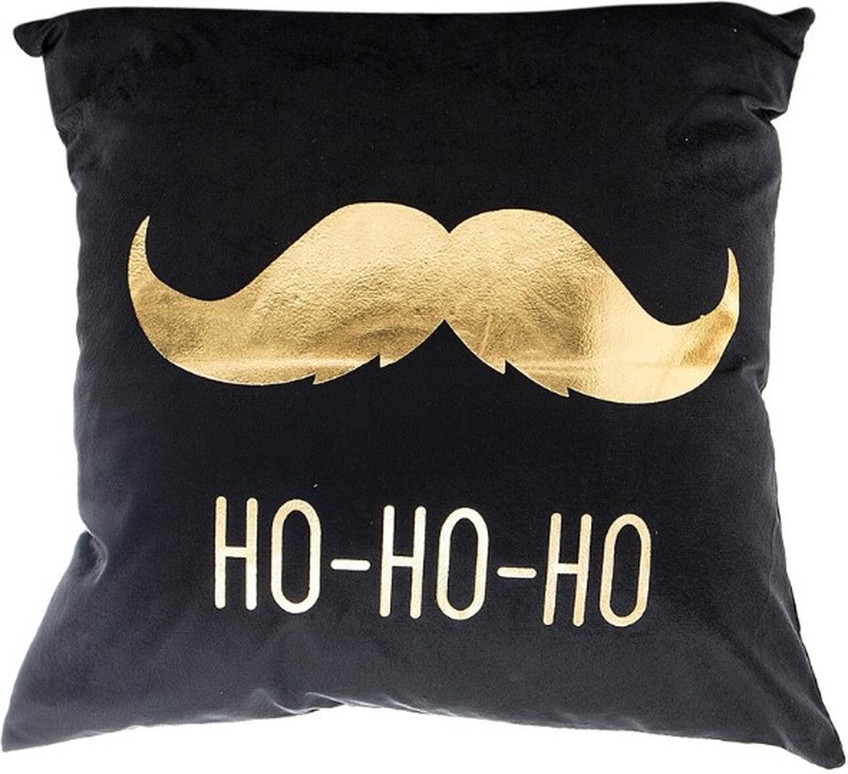 Without Lemon - Kerst Kussenhoes - Zwart met gouden Snor HO-HO-HO - Kerst kussen - Kerstdagen - Feestdagen - Kerst - Decoratie - Woondecoratie - Kussenslopen - December - Cadeau