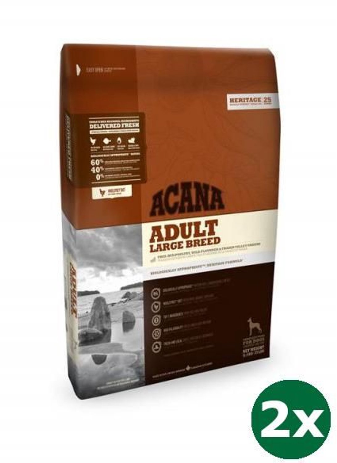 Bol.com 2x11,4 kg Acana dog adult large breed hondenvoer aanbieding