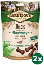 2x200 gr Carnilove soft snack eend / rozemarijn hondensnack