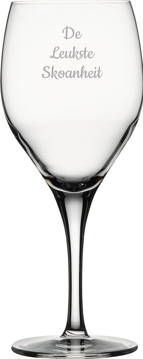 Gegraveerde witte wijnglas 34cl De Leukste Skoanheit