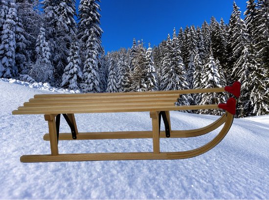 Houten slee 100cm - slee - slede- sneeuwpret