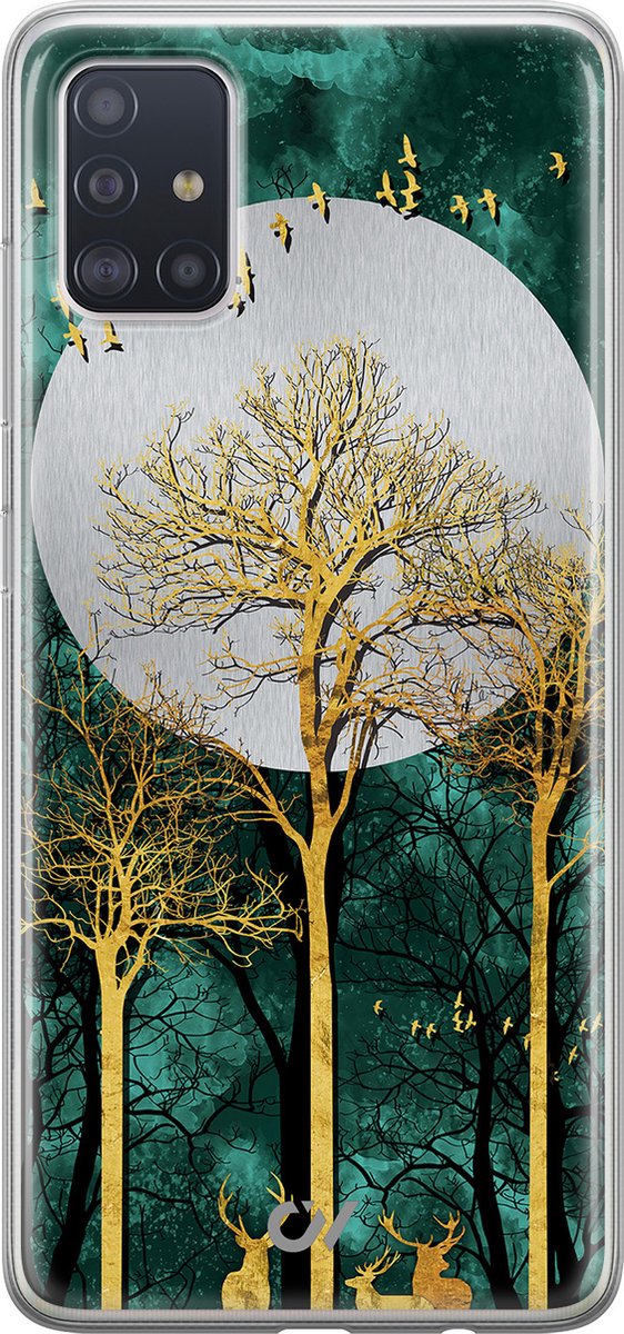 Hoesje geschikt voor Samsung Galaxy A51 hoesje - Noorderlicht - - Goud - - Casevibes