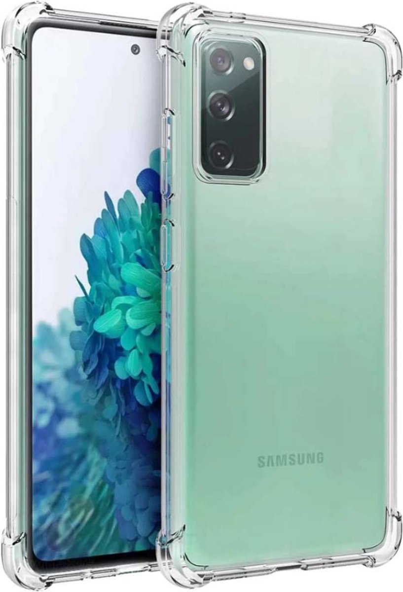 Smartphonica Samsung Galaxy A21s transparant shockproof TPU siliconen hoesje met stootrand / Back Cover
