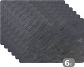 Set de Table - Natuursteen - Industriel - Ardoise - Structure - 45x30 cm - 6 pièces - Résistant à la Chaleur - Antidérapant - Coussinet - Amovible