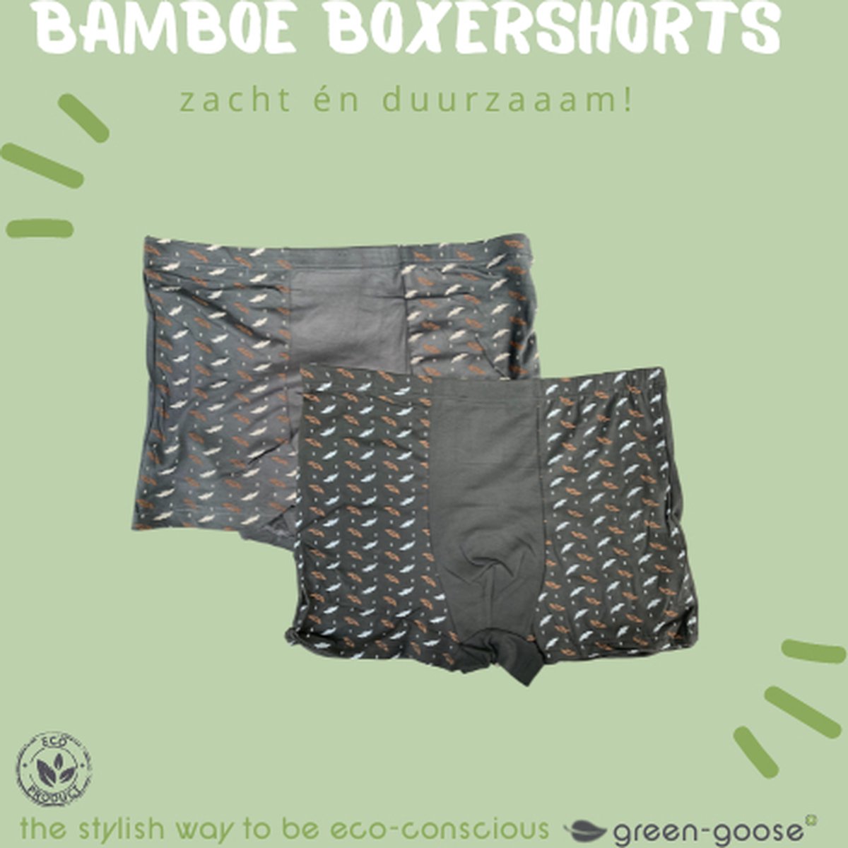 green-goose® Bamboe Boxershorts | 2 Stuks | Maat L | Bat | Duurzaam | Stretch | Ademend en Thermoregulerend