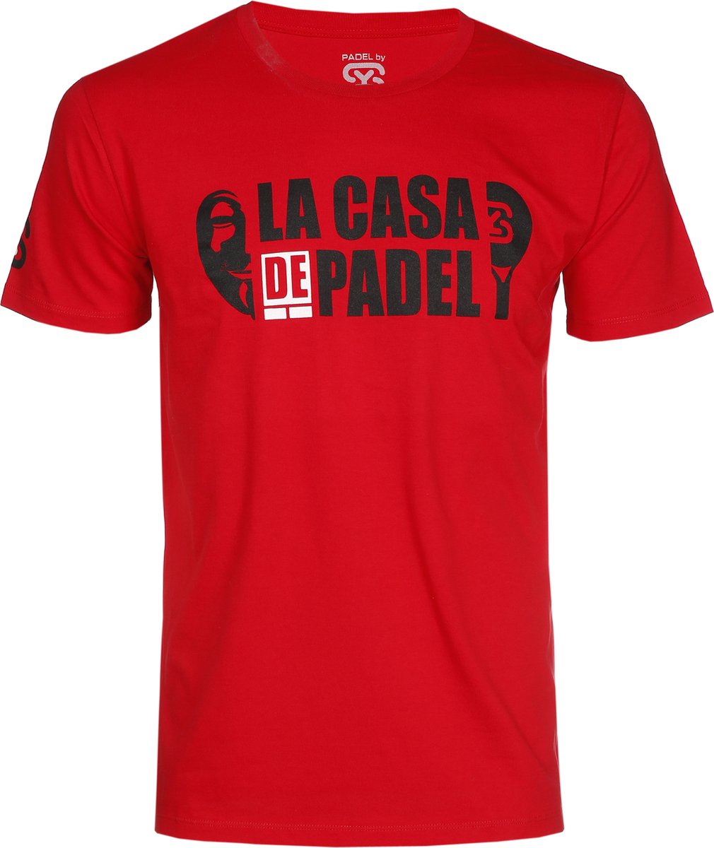PADELbySY - PADEL - LA CASA DE PADEL - T-SHIRT MEN'S - RED - SIZE XL