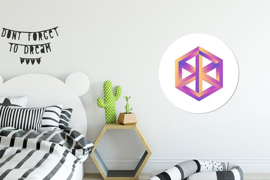 WallCircle - Wandcirkel - Muurcirkel - Optische illusie geometriek - Aluminium - Dibond - ⌀ 60 cm - Binnen en Buiten