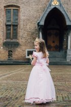 Prinsessenjurk Meisje - Verkleedjurk Meisje - Roze Jurk - maat 146/152(150) - met pailletten kroon - Inclusief accessoires - Feestjurk - Communiejurk