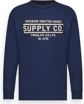 Twinlife T-shirt T Shirt Long Sleeve Logo Tw24500 Dark Denim 533 Mannen Maat - 3XL