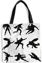 Sac à bandoulière MuchoWow® - Sac de plage - Grand cabas - Sac shopping - Illustration silhouette de super-héros - Garçons - Filles - Enfants - Kids - 40x40 cm - Sac en coton
