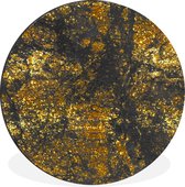 WallCircle - Wandcirkel - Muurcirkel - Marmer - Goud - Glitter - Zwart - Aluminium - Dibond - ⌀ 140 cm - Binnen en Buiten