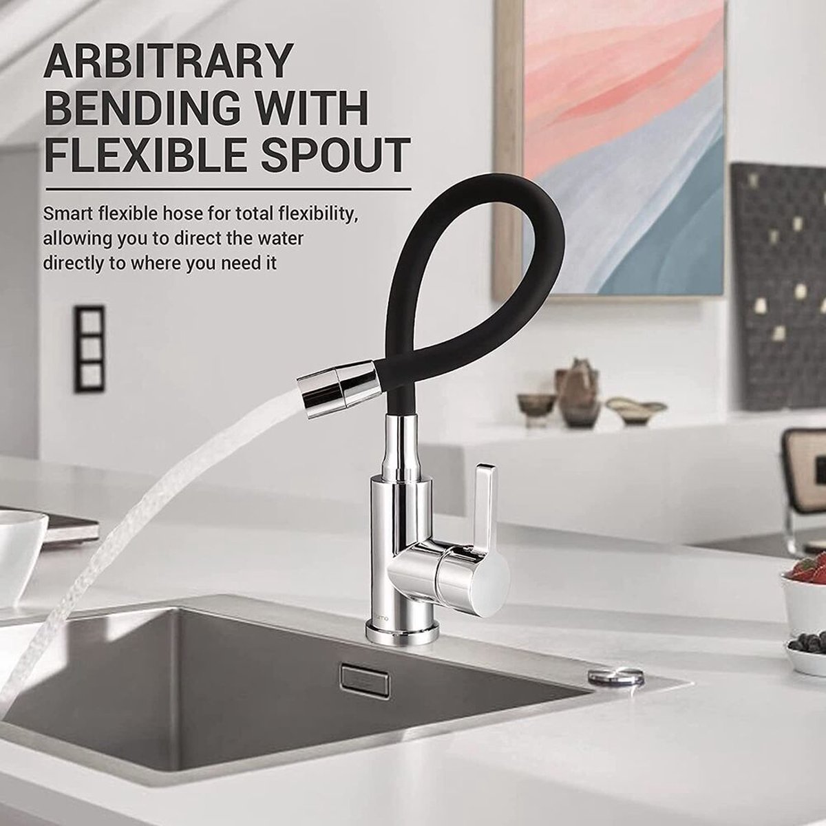 Keukenkraan Met Douche 360 ° PullOut Wastafelkraan Keukenkraan