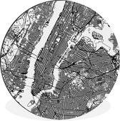 New York City Line Structure Map Wall Circle Aluminium ⌀ 90 cm - impression photo sur cercle mural / cercle vivant / cercle de jardin (décoration murale)