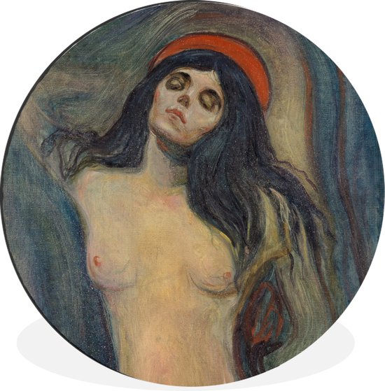 WallCircle - Wandcirkel - Muurcirkel - Madonna - Edvard Munch - Aluminium - Dibond - ⌀ 90 cm - Binnen en Buiten