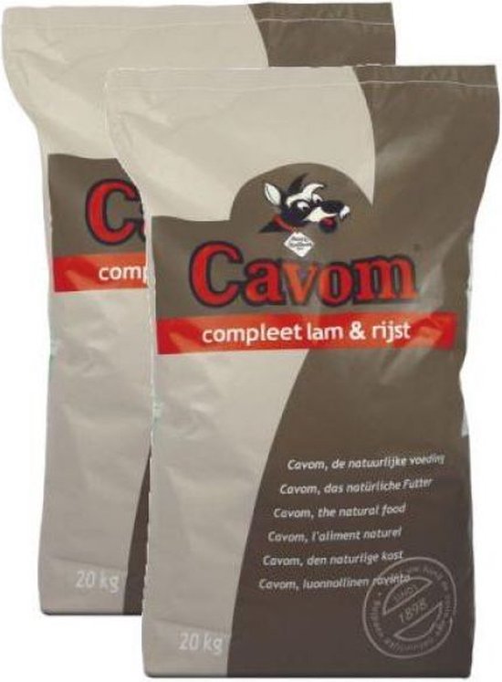 Cavom compleet lam/rijst hondenvoer 2x 20 kg