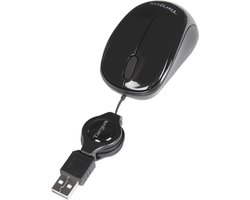 Targus Muis - Compact met oprolbare kabel / Blauw