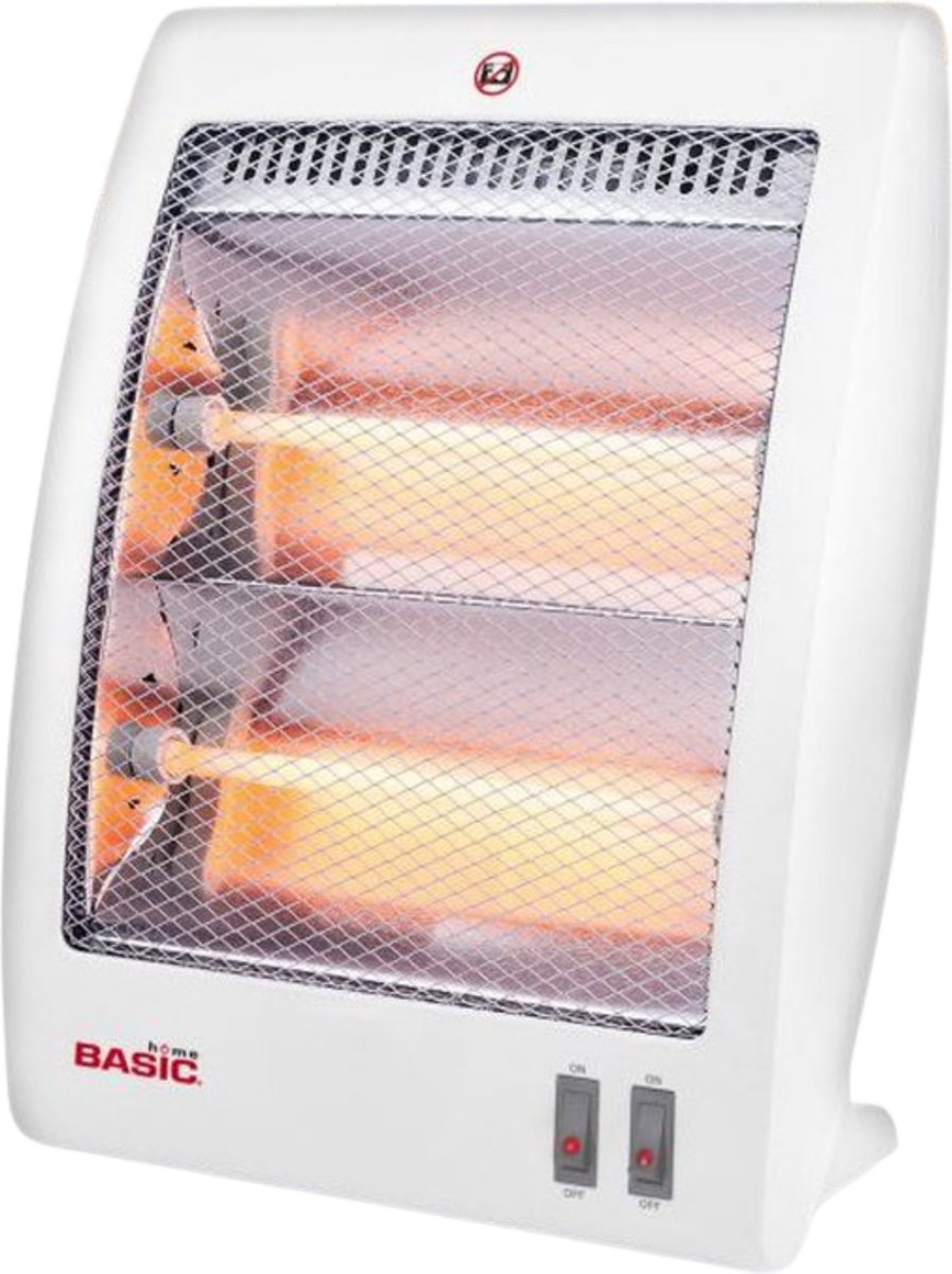 Home Basic Elektrische Kachel - Elektrische straalkachel - Infrarood Heater - Straalkachel - Heater - Infrarood Kachel vrijstaand - Kantelbeveiliging - 400/800W - Home Basic