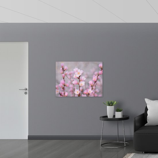 WallClassics - Drapeau - Petite Bloem de Sakura rose - 100x75 cm Photo sur drapeau en polyester