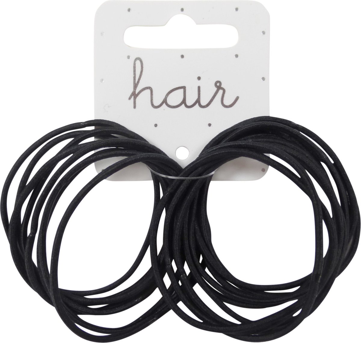 Haarelastiek Nylon - Dikte 2mm - Zwart - 18 stuks