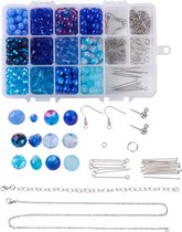 Kralen set blauw | Volledige sieraden kit | RVS benodigheden | Glaskralen | Kerstcadeau | Perfecte starterskit