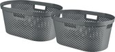 Curver Infinity Recycled Dots Wasmand - 40L - 2 stuks - Donkergrijs