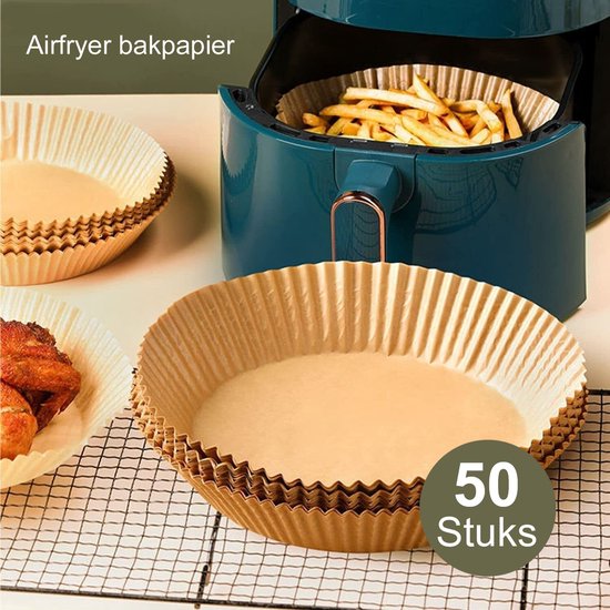 Lot de 50 Papier cuisson pour Air Fryer Anti-adhésif qualité alimentaire