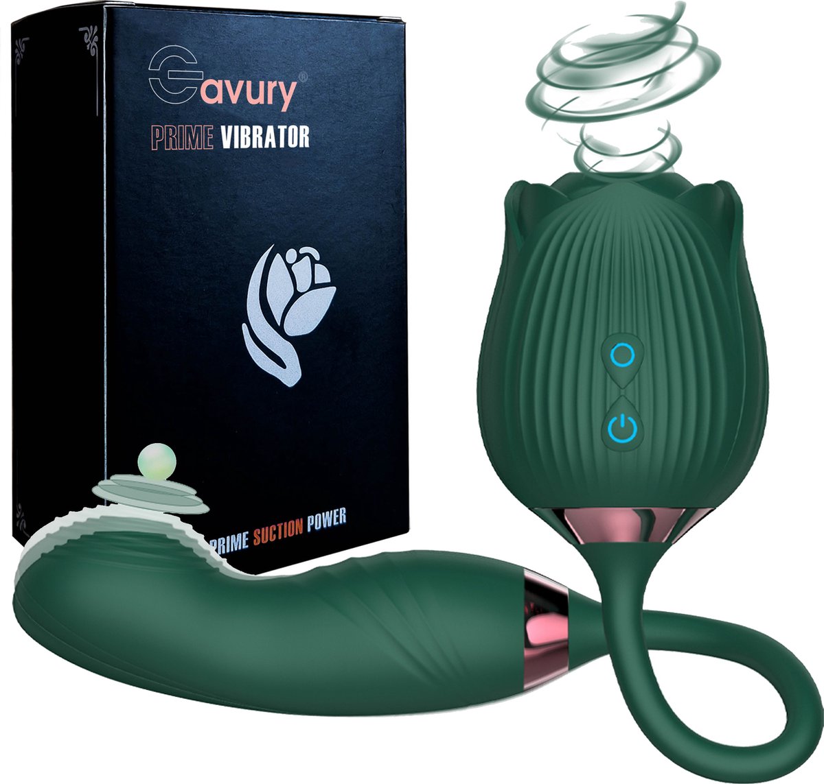 GAVURY G-PRIME GREEN VIBRATOR - Mannen en Vrouwen - Zuigt en Stotend