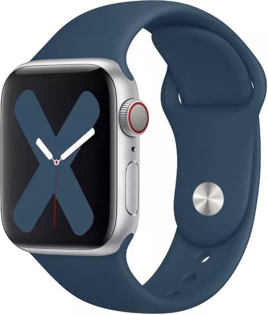 Siliconen Apple Watch Bandje - Donkerblauw - 42/44/45 mm - Series 1 2 3 ...