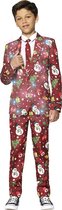 Suitmeister Christmas Red Icons Light Up - Kids Pak - Kerst Outfit met lichtjes - Rood - Maat M
