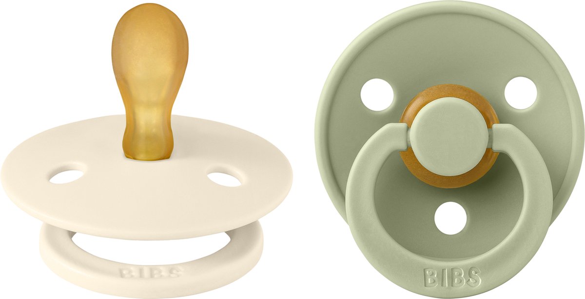 Goedkoopste BIBS - Colour Fopspeen - Symmetrisch - Maat 1 - Ivory/Sage - Duopack