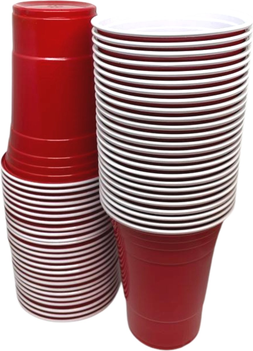 Red Cups - 100 stuks - 0.473 LITER - Perfect voor feestjes - Beerpong - Party cups - Red Cups American