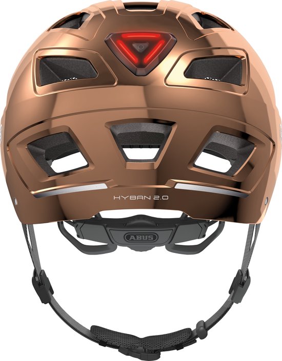 Fietshelm ABUS HYBAN 2.0 chrome rosé M - 52-58 cm - goud - Geschikt voor gebruik op elektrische fietsen - stadsfietsen - 400 g — afbeelding 2