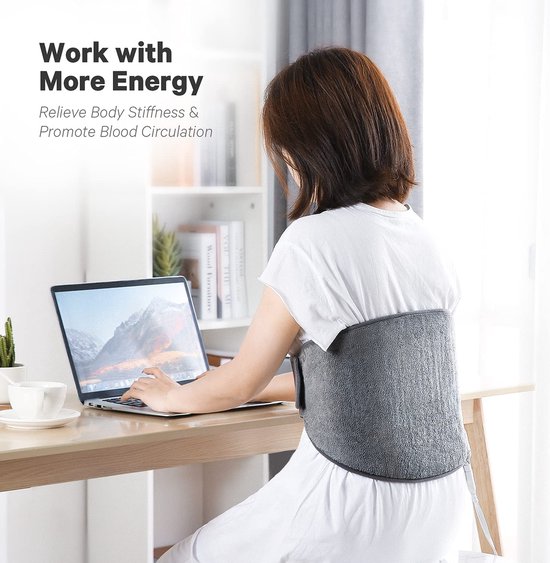 Plaid-Grey Warmte Pad Voor Rug, Taille En Schouders, Met Verstelbare ...
