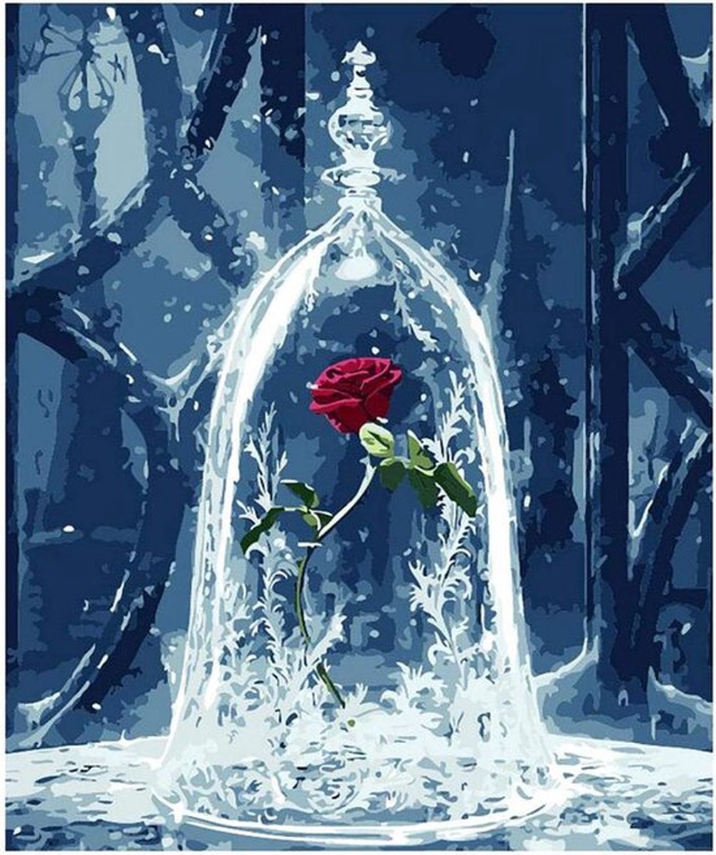 Lampe veilleuse Disney La Belle et la Bête - Rose enchantée