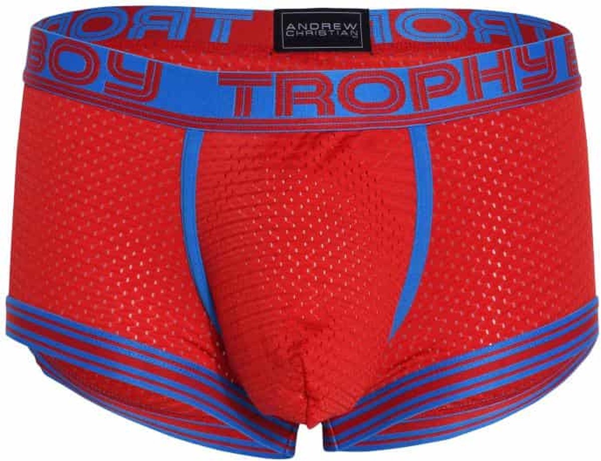 Andrew Christian Trophy Boy Mesh Boxer Rood - MAAT L - Heren Ondergoed - Boxershort voor Man - Mannen Boxershort