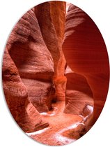 WallClassics - PVC Schuimplaat Ovaal - Ravijnin Antelope Canyon - 72x96 cm Foto op Ovaal  (Met Ophangsysteem)
