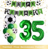 Cijfer Ballon 35 Jaar - Voetbal Ballonnen - Snoes - Pluspakket - set van 12 Sport Voetbalfan Voetbal Jongen/Meisje - Sportieve - Voetbal Vrouwen Mannen - Kinderfeestje - Verjaardag - Helium Ballon nummer 35