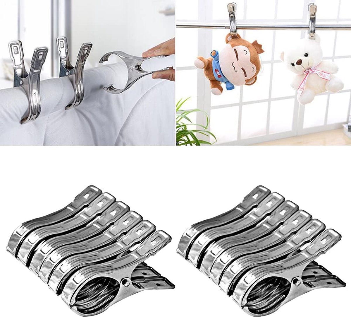 6 Clips Magnétiques Pour Vêtements - Sans épingle, Avec Chaîne, Idéal Pour Foulards, Cardigans, Décorations