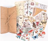 Papier en Stickerset - 4 - Set voor Bulletjournal - Scrapbook - Kaarten Maken - Vintage Papier en Stickers 30 stuks