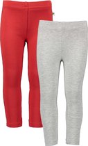 Blue Seven - 2pack - Leggings - Biologische Katoen - dikkere kwaliteit - Rood - Grijs - Maat 116