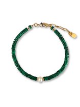Zatthu Jewelry - N22FW514 - Jela groene kralenarmband met parel