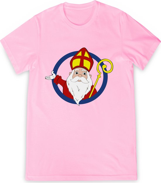 T Shirt Meisjes Jongens - Sinterklaas - Roze - Maat 140