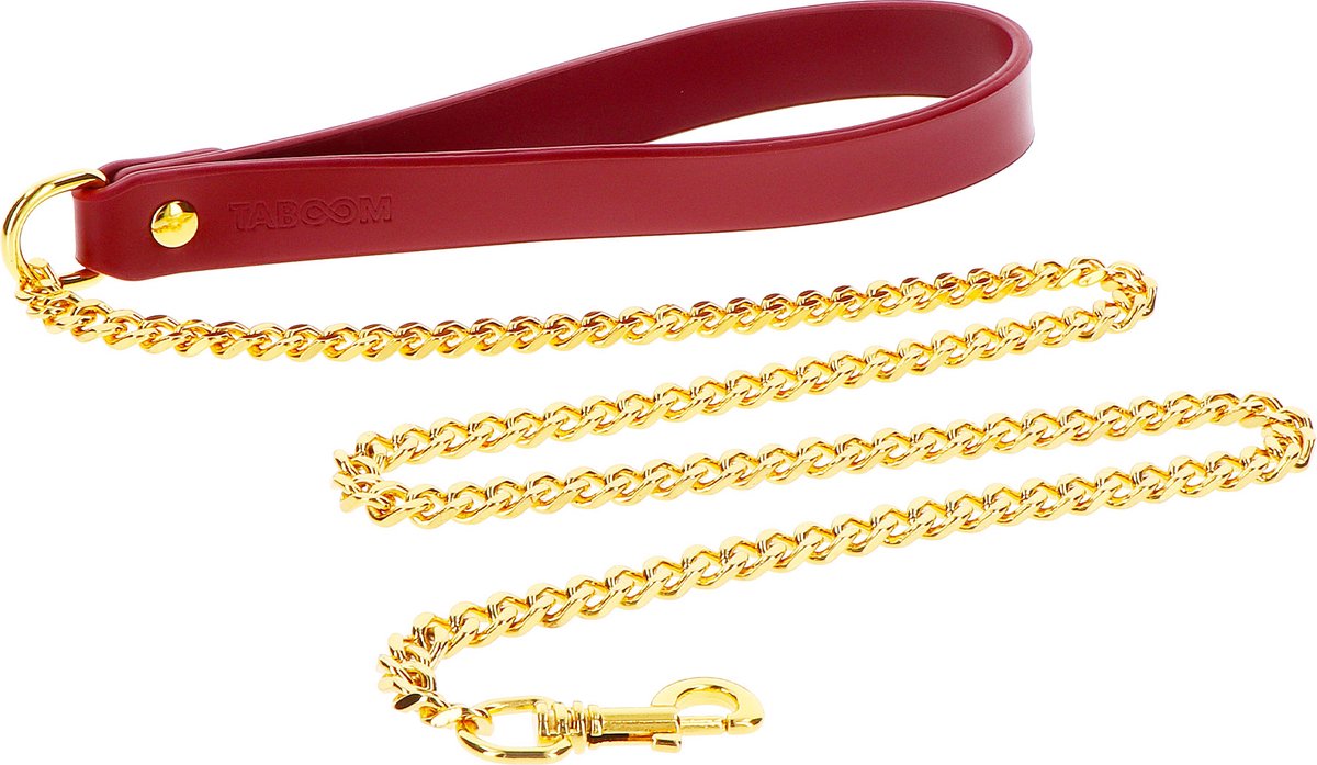 Goedkoopste Bondage Ketting voor Halsband - Chain Leash for BDSM - SM Ketting - Gemaakt van PU-Leer en Nikkelvrij Metaal - Rood - Luxe Bondage Lijn