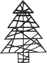 LBM - sapin de Noël géométrique - décoration murale - bois - noir - 70 cm